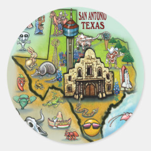 San Antonio TX Classic Round Sticker