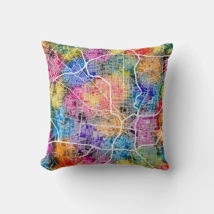 San Antonio USA City Map Throw Pillow