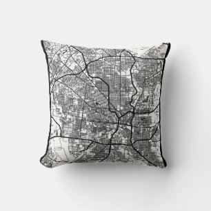 San Antonio USA City Map Throw Pillow