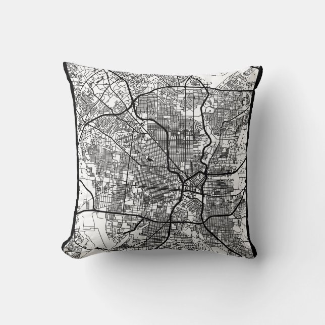San Antonio USA City Map Throw Pillow (Front)