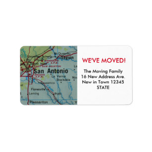 San Antonio We've Moved label