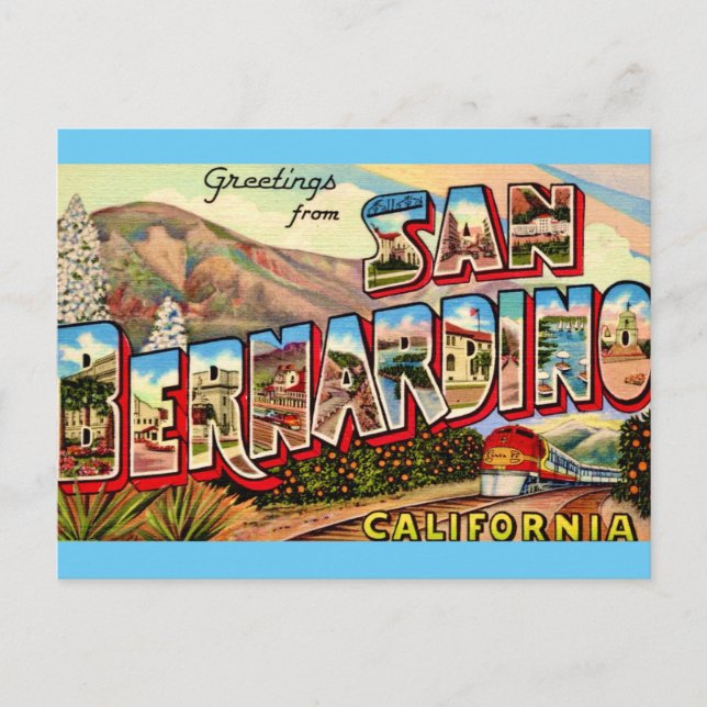 San Bernardino CA Greeting Postcard (Front)