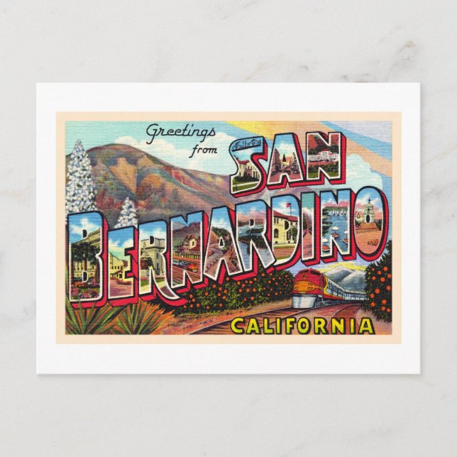 San Bernardino California CA Grande Lettre Carte p (Devant)