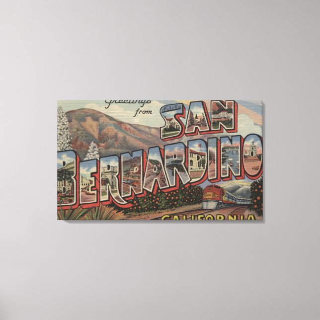 San Bernardino, California - Large Letter Scenes Canvas Print (Front)