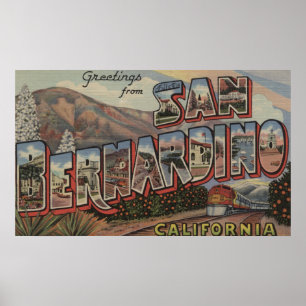 San Bernardino, California - Large Letter Scenes Poster
