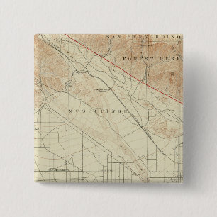 San Bernardino quadrangle showing San Andreas Rift 2 Inch Square Button