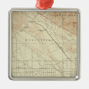 San Bernardino quadrangle showing San Andreas Rift Metal Ornament