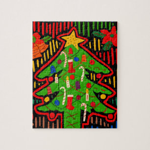 San Blas Island Christmas Tree Mola Jigsaw Puzzle