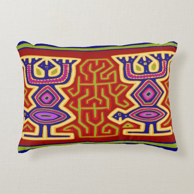 San Blas Island Mola Throw Pillow (Front)