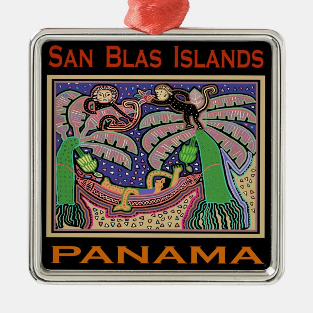 San Blas Islands Panama Mola Metal Ornament (Front)