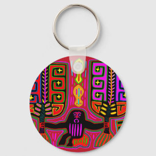 San Blas Kuna Man with Fans Keychain