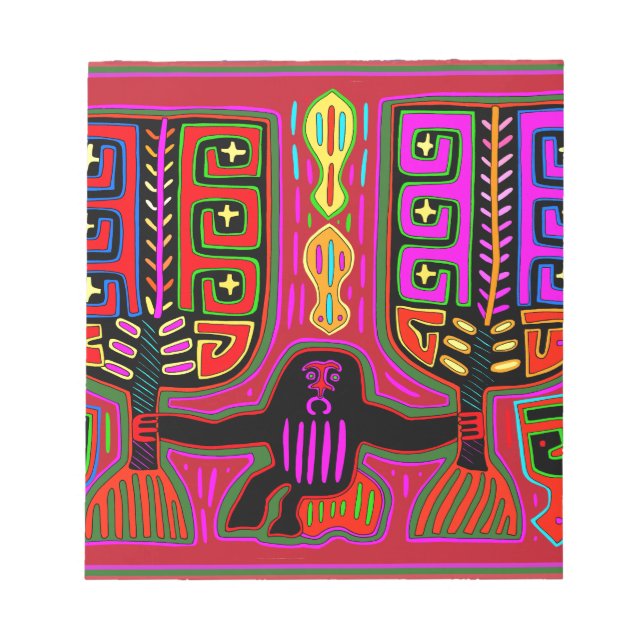 San Blas Kuna Man with Fans Notepad (Front)