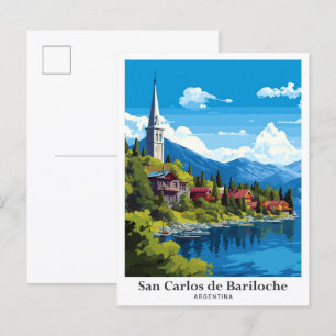 San Carlos de Bariloche Argentina Art Travel Postcard