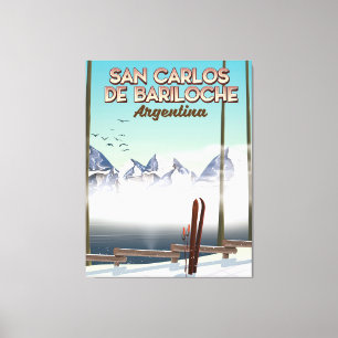 San Carlos de Bariloche Ski travel poster Canvas Print