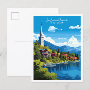 San Carlos de Bariloche vintage travel  Postcard