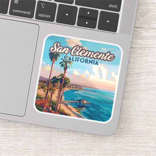 San Clemente California Beach Orange County Retro (Detail)