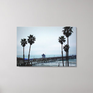 San Clemente Pier - 3 Panel Canvas