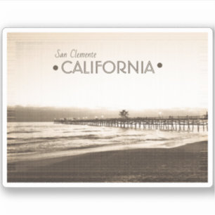San Clemente Pier California retro vintage sepia  