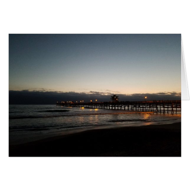 san clemente pier night time ocean california (Front Horizontal)