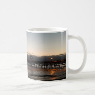 san clemente pier night time ocean california coffee mug