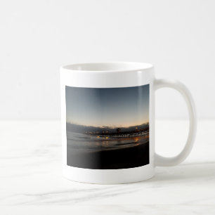 san clemente pier night time ocean california coffee mug