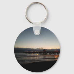 san clemente pier night time ocean california keychain