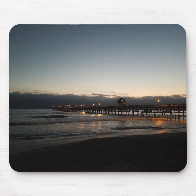 san clemente pier night time ocean california mouse pad (Front)