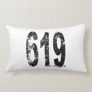 San Diego Area Code 619 Lumbar Pillow