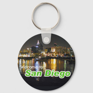 San Diego at Night Keychain