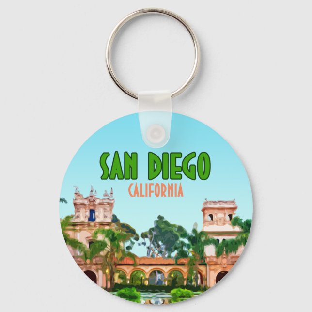 San Diego Balboa Park California Vintage Keychain (Front)