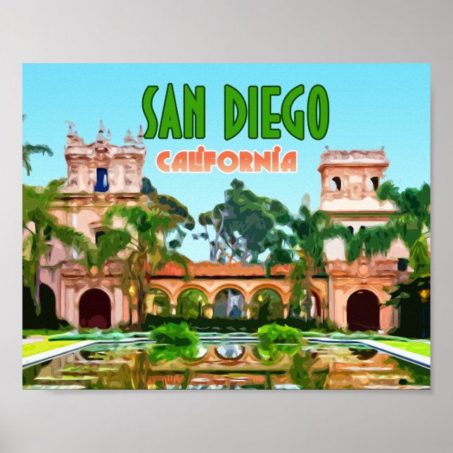 San Diego Balboa Park California Vintage Poster (Front)