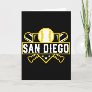 San Diego Baseball Home Plate Crossed Bats T Shirt Card
