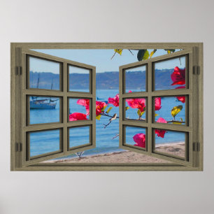 San Diego Bay Through An Open Window Poster