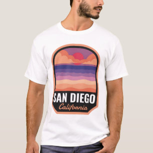 San Diego Beach CA Retro Sunset T-Shirt