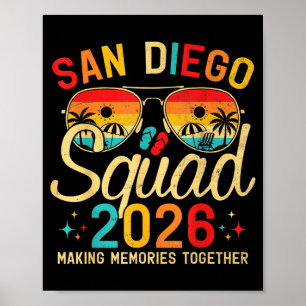 San Diego Beach CA Summer Vacation Family Trip Poster