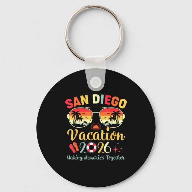 San Diego Beach Ca Vacation Summer Vibes Keychain (Front)