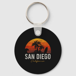 San Diego Beach California Palms Vacation Surf Sun Keychain