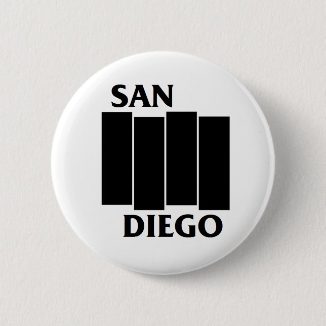 San Diego/Black Flag parody punk button (Front)