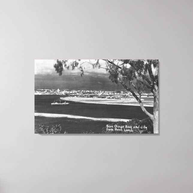 San Diego, CA Bay and City from Point Loma Canvas Print (Front)