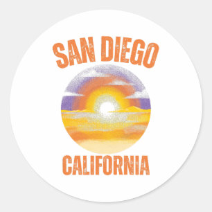 SAN DIEGO CA CLASSIC ROUND STICKER