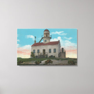 San Diego, CA - Old Spanish Lighthouse at Canvas Print