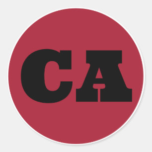 San Diego (CA) - Red x Black x White Classic Round Sticker