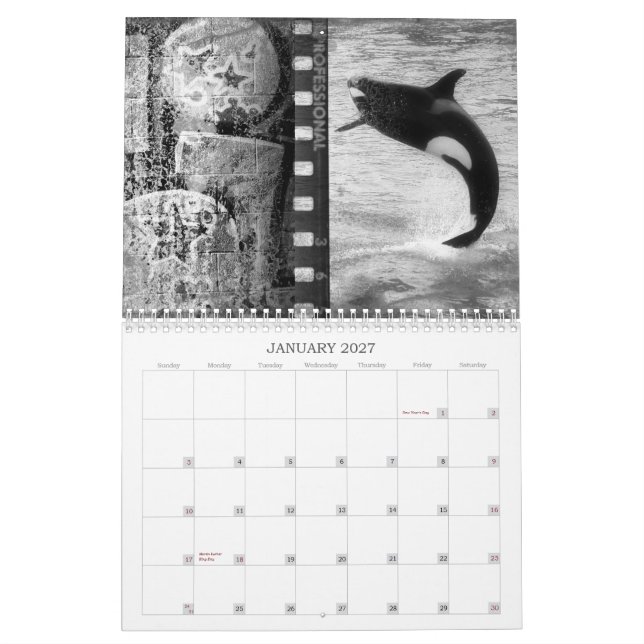 San Diego Calendar (Jan 2027)