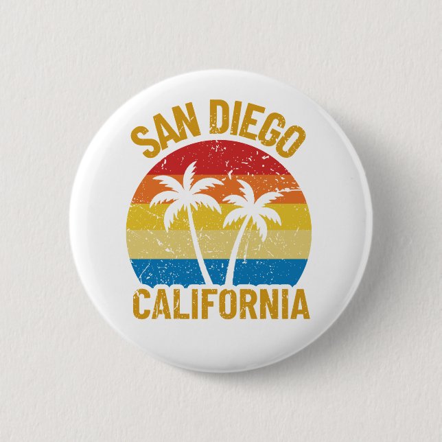 San Diego California 2 Inch Round Button (Front)