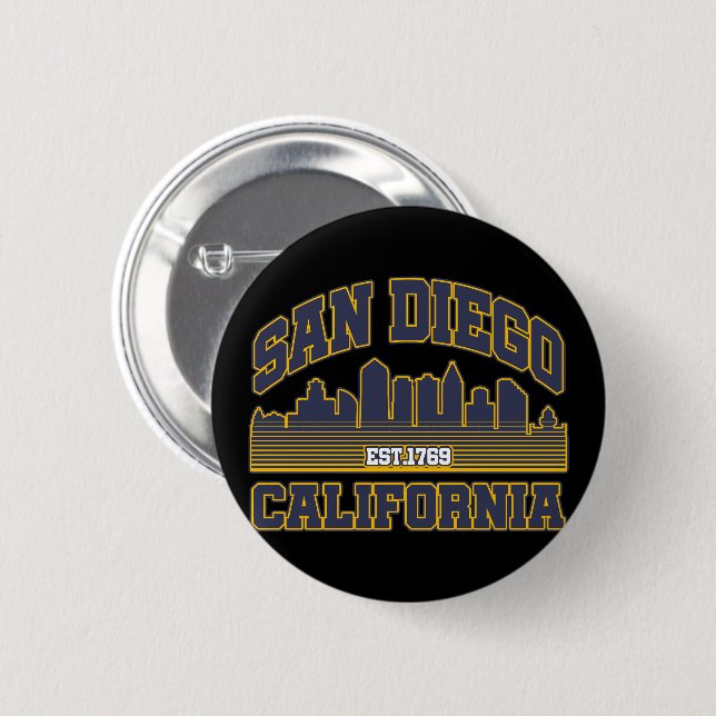 San Diego,California 2 Inch Round Button (Front & Back)