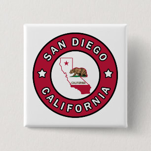 San Diego California 2 Inch Square Button