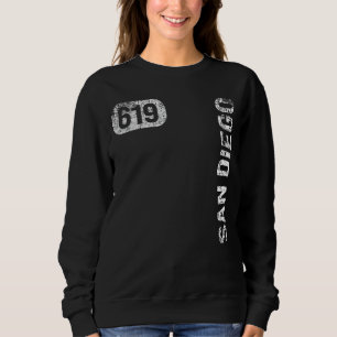 San Diego California 619 Area Code Vintage Retro Sweatshirt