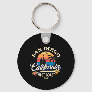 San Diego California Beach Surf Summer Vacation Vi Keychain