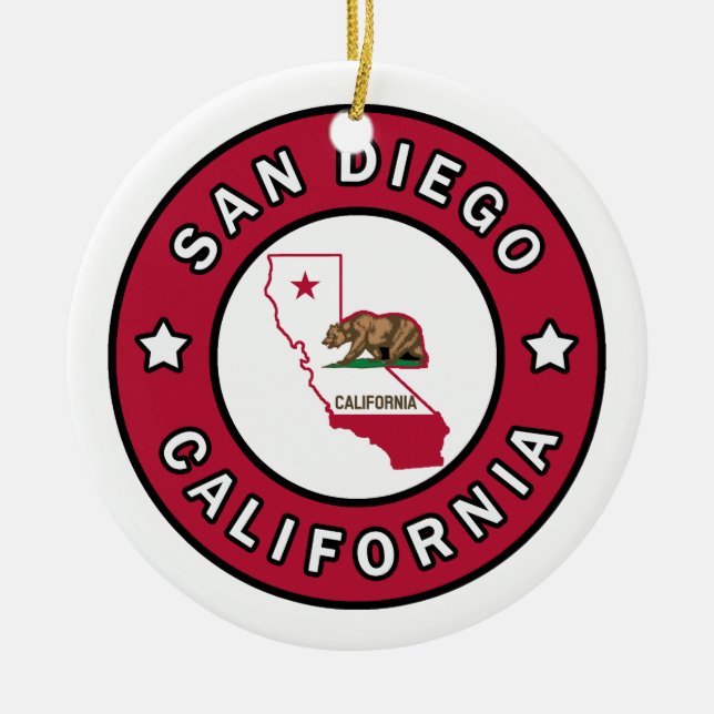 San Diego California Ceramic Ornament (Front)