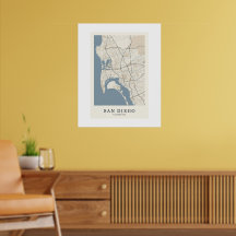 San Diego California City Map Poster | Minimalist